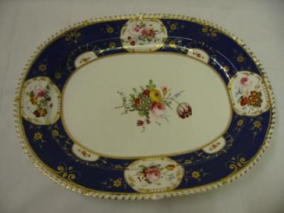 Appraisal: A DERBY PORCELAIN MEAT PLATE of oval form with gadrooned