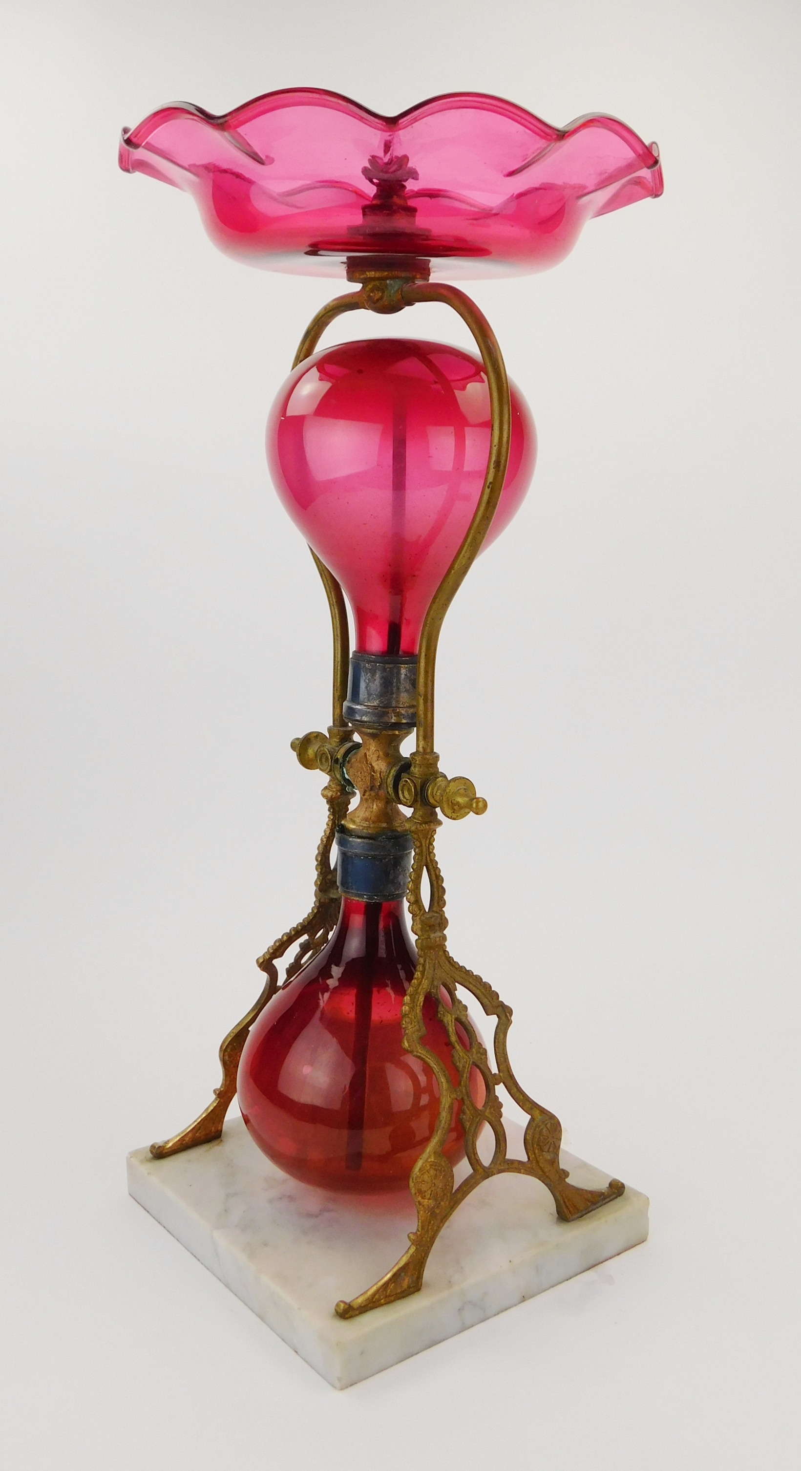 Appraisal: th cranberry glass perfume fountain c - these were used