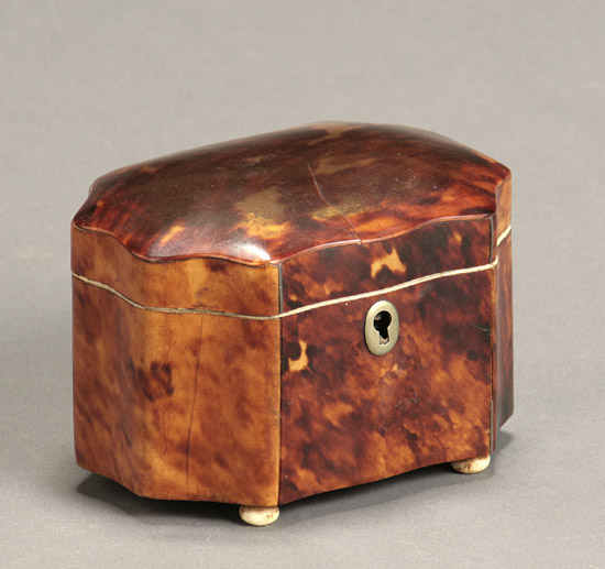 Appraisal: Regency Ivory Mounted Tortoiseshell Tea Caddy Early th Century The