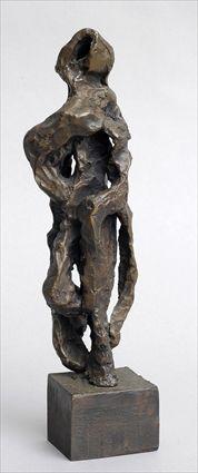 Appraisal: PRISCILLA PATTISON b ABSTRACT STANDING FIGURE Cast bronze in incised