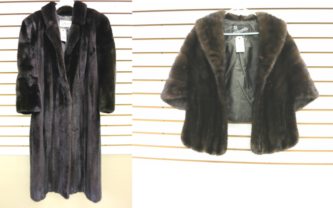 Appraisal: LADY'S MINK COAT AND MINK STOLE two pieces each dark