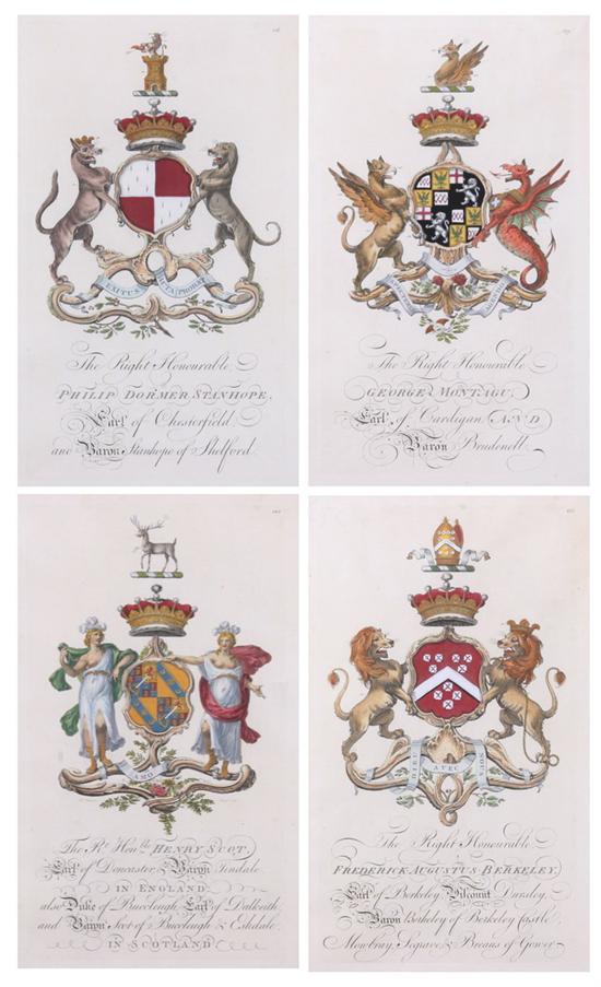 Appraisal: JOSEPH EDMONDSON British th century Six hand-colored engravings of heraldic