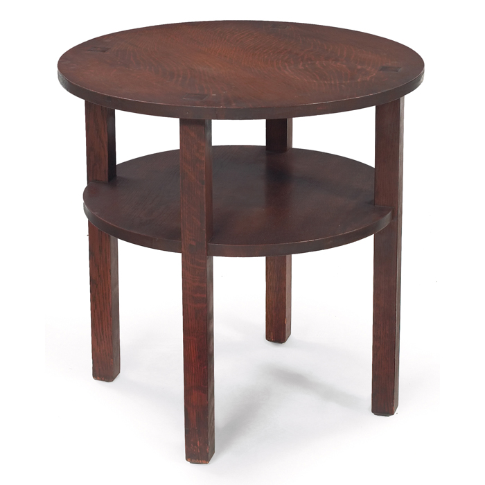 Appraisal: L and JG Stickley tea table circulartop over a lower