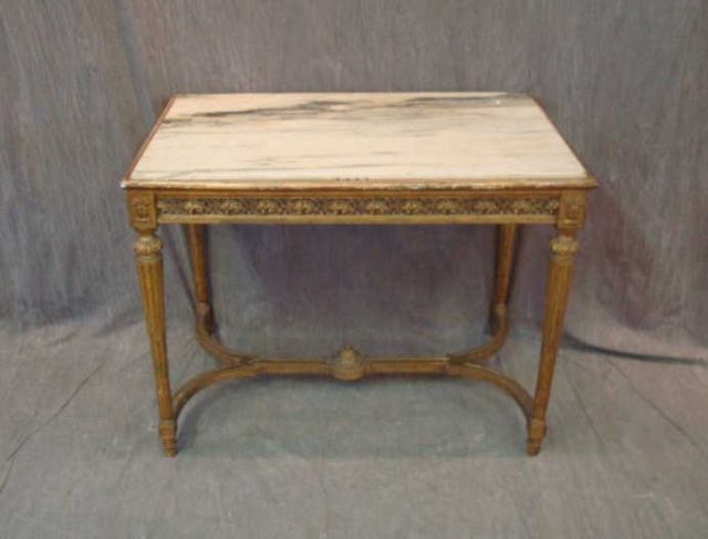 Appraisal: Louis XVI style marbletop center table Property from New York