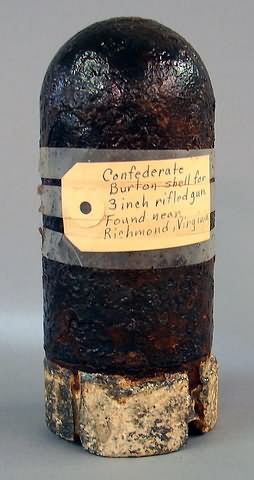 Appraisal: Confederate Burton artillery shell in diameter long shell exhibits heavy