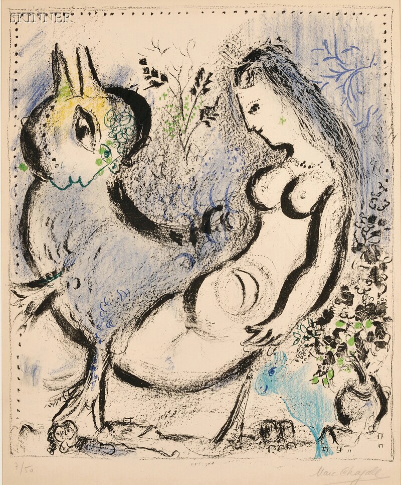 Appraisal: Marc Chagall Russian French - La nymphe bleue edition of