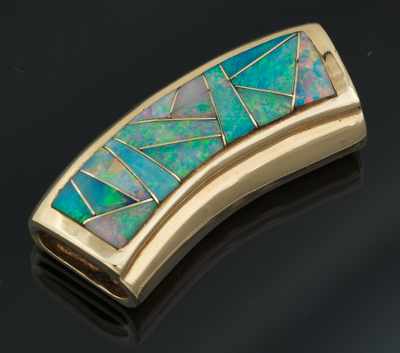 Appraisal: A Ladies' Opal Inlay Slider Pendant Tested k yellow gold