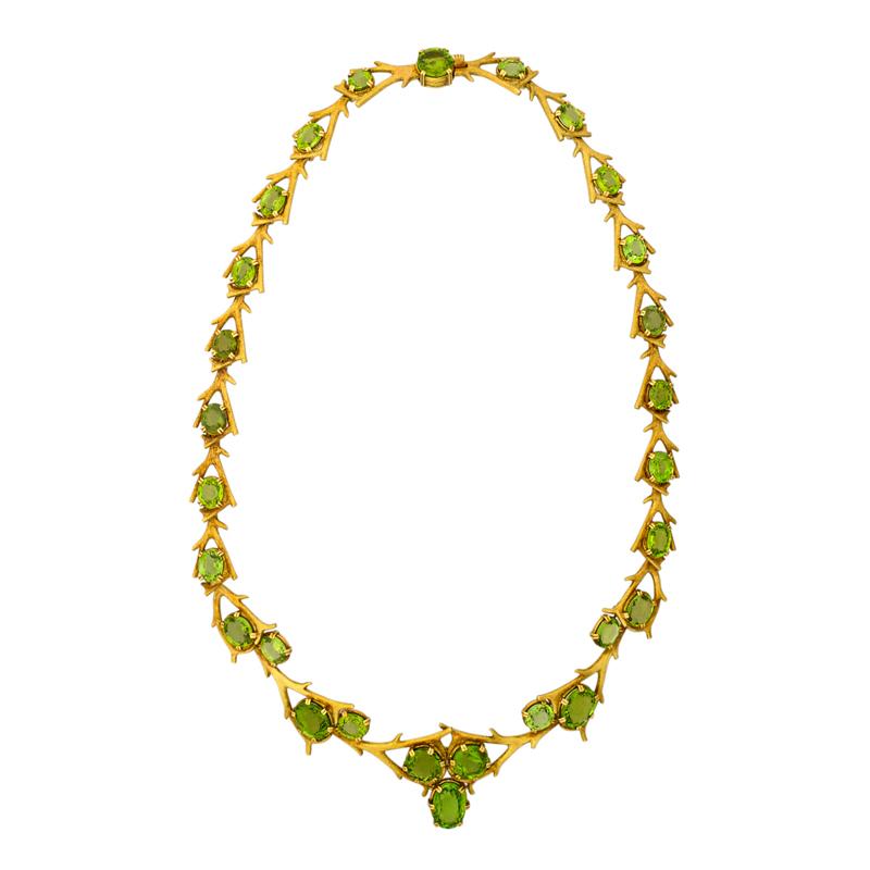 Appraisal: MODERNIST PERIDOT K GOLD STAGHORN NECKLACE Condition Report