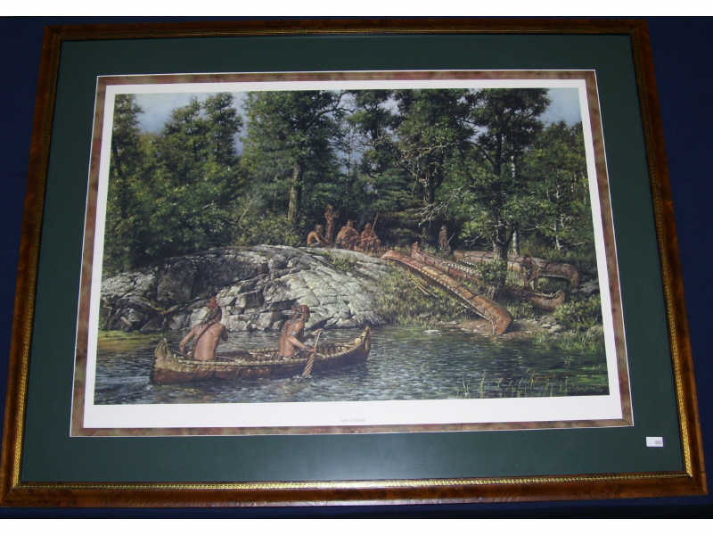 Appraisal: Late Arrivals by Robert Griffing Framed print gold ink signed