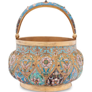 Appraisal: A Russian Silver-Gilt and Enameled Centerpiece Basket Vasily Konovalenko Second