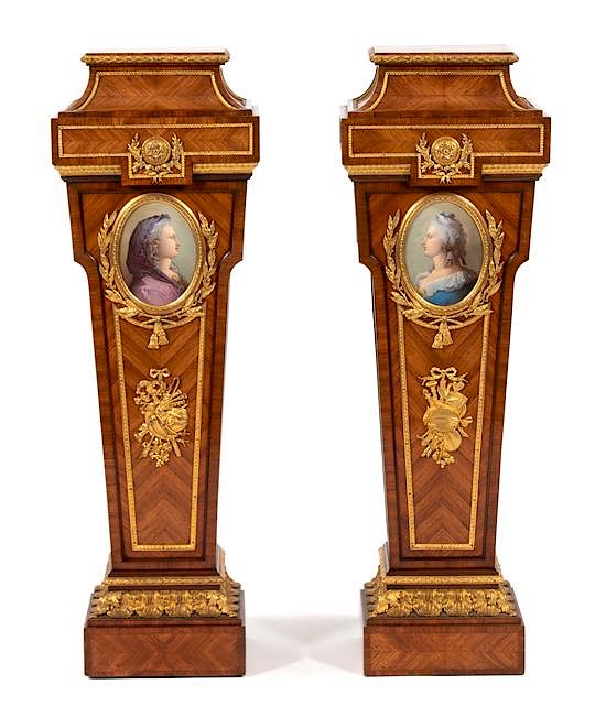 Appraisal: A Pair of Louis XVI Style Gilt Bronze and Porcelain