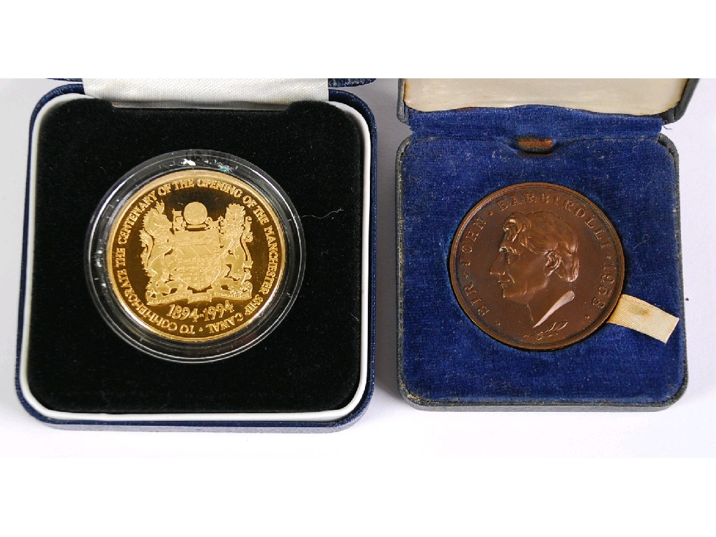 Appraisal: GOLD PLATED MEDALLION COMMEMORATING THE 'CENTENARY OF THE OPENING OF