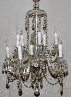 Appraisal: ITALIAN TEN-LIGHT CRYSTAL CHANDELIER CIRCA H DIA Cut crystal canopy