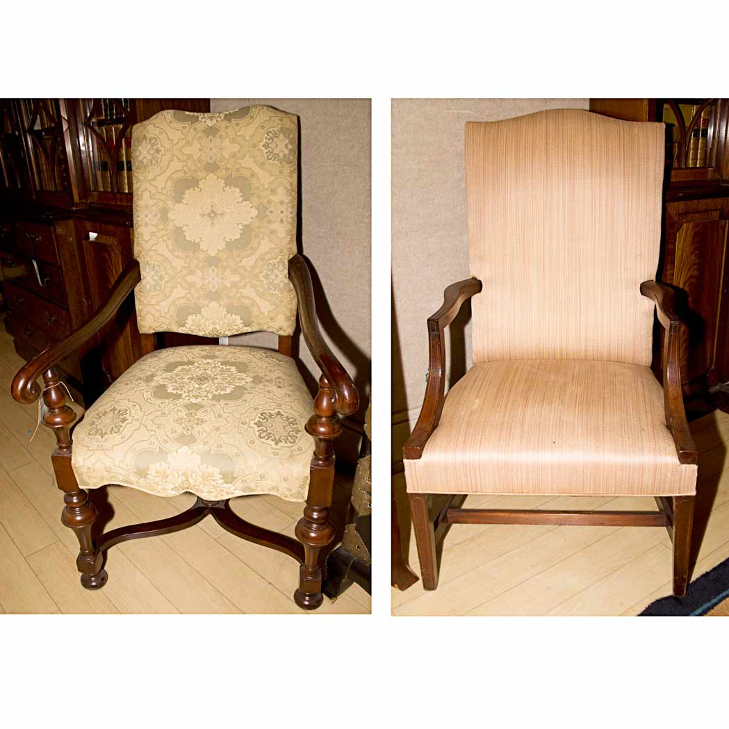 Appraisal: Two Mahogany Library Chairs