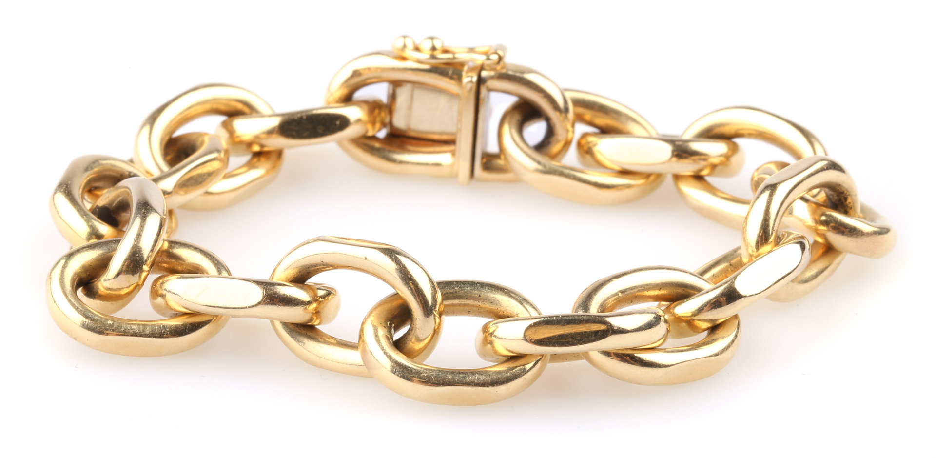 Appraisal: A Chain Link Bracelet K solid and smooth oval link