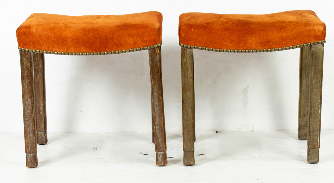 Appraisal: A PAIR OF GEORGE VI CORONATION STOOLS A pair of