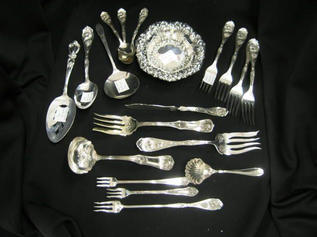 Appraisal: Silverplate Lot fancy Daffodil flatware plus other servers a Gorham