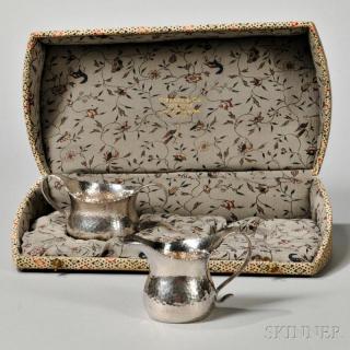 Appraisal: Tiffany Co Hammered Sterling Silver Creamer and Sugar New York