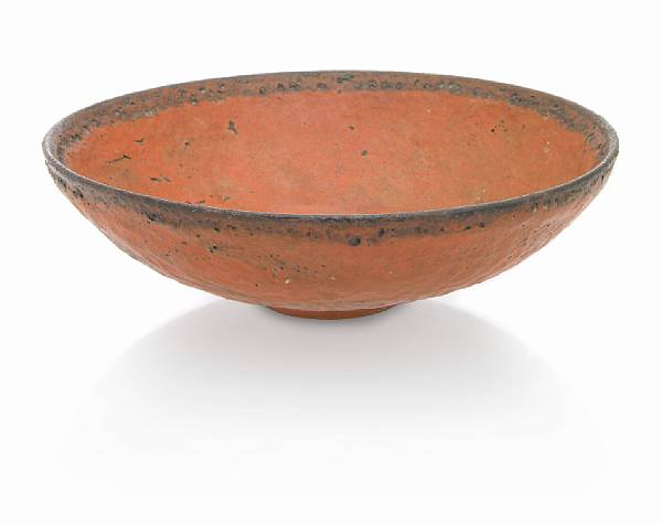 Appraisal: Gertrud Austrian - and Otto - Natzler bowl s iron-red