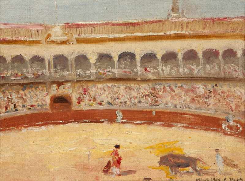 Appraisal: William Posey Silva - Carmel CA Bull Fight - Madrid