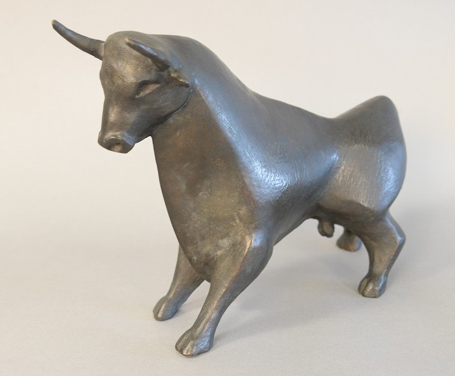 Appraisal: Bronze bull figure Bronze bull figure Condition All lots are