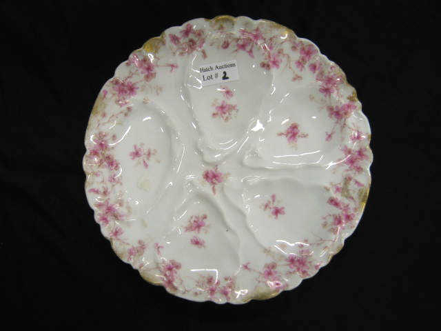 Appraisal: Victorian Haviland Limoges Porcelain Oyster Plate pink floral