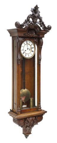 Appraisal: Regulator clock late th c carved walnut case with floral