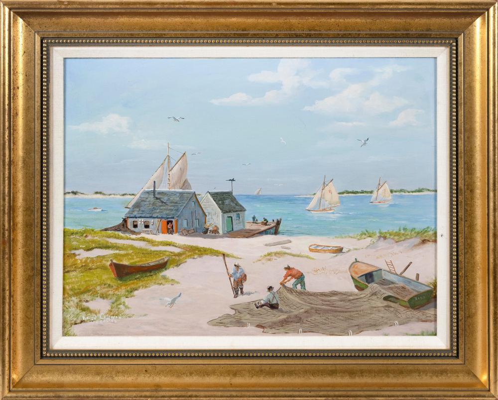 Appraisal: VERNON HERBERT COLEMAN MASSACHUSETTS CONNECTICUT - MENDING THE NETS OIL