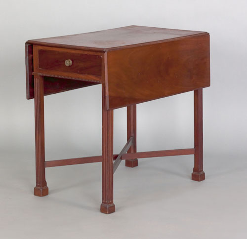 Appraisal: Philadelphia Chippendale mahogany Pembroke table ca with a single drawer