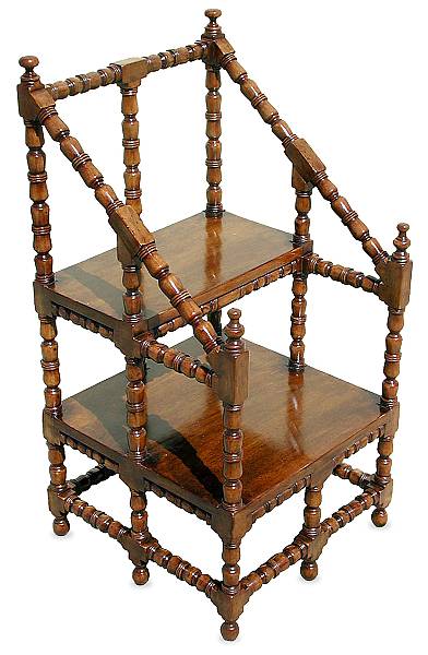 Appraisal: A George I style walnut etagere The two tiers within