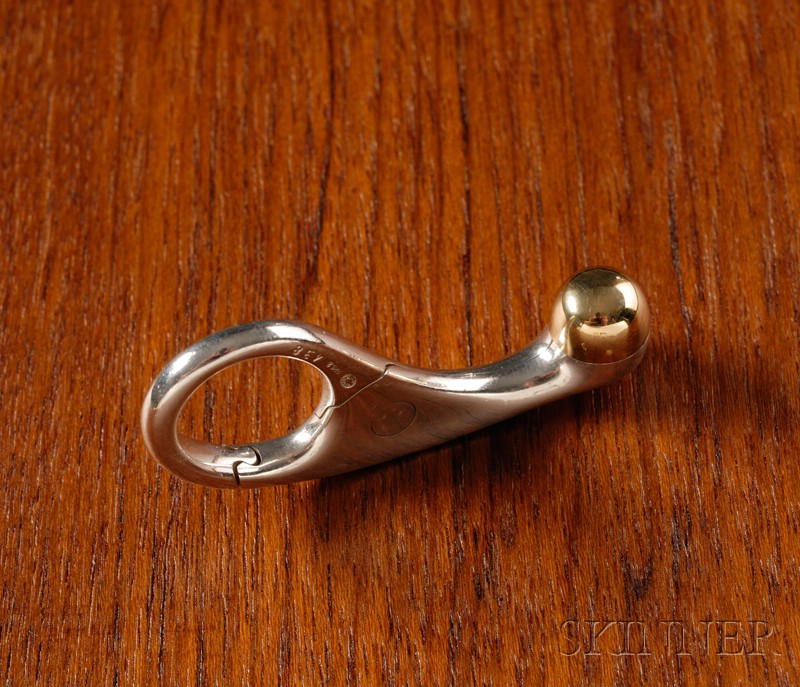 Appraisal: Georg Jensen Keyring Sterling silver and gold Designed by Minas