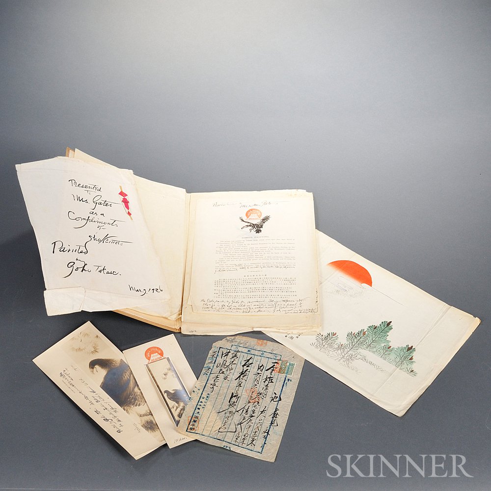 Appraisal: Group of Memorabilia Japan including a letter dated to prints