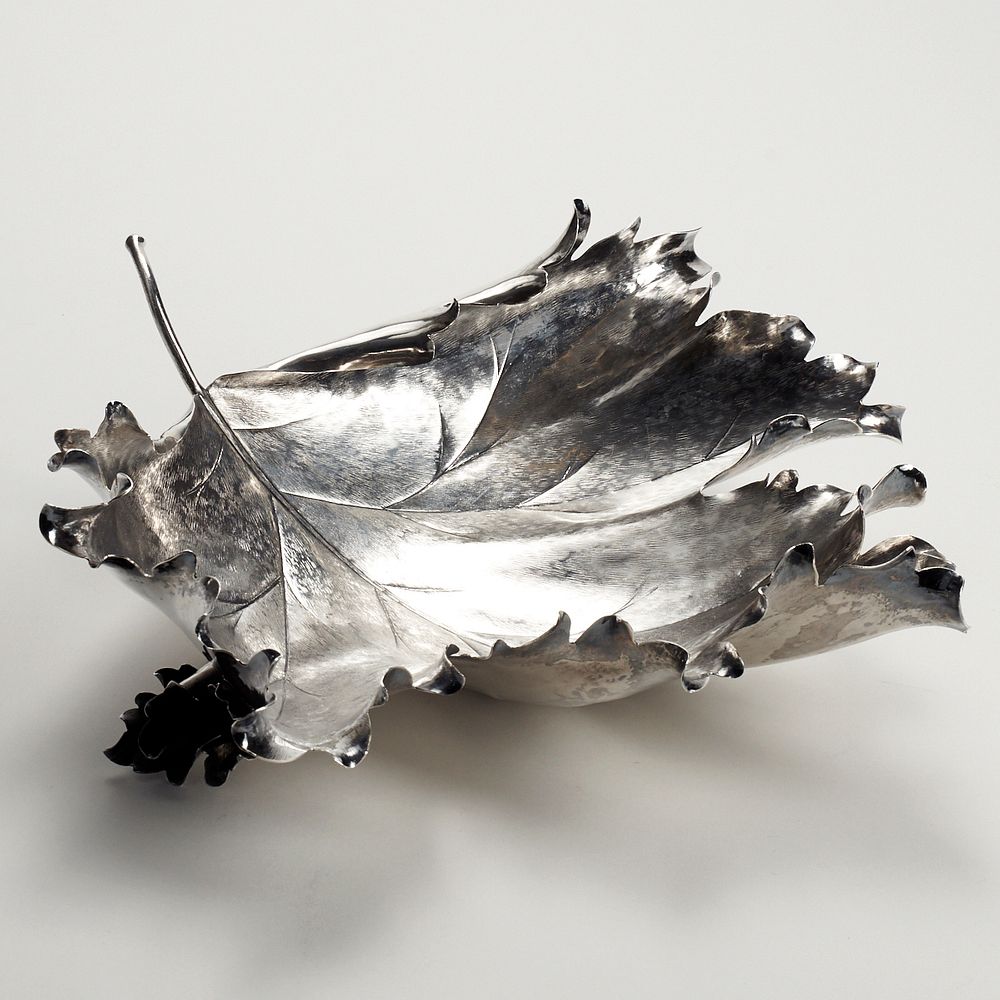 Appraisal: Buccellati Sterling Silver Vine Leaf Fruit Bowl Buccellati Italy Sterling