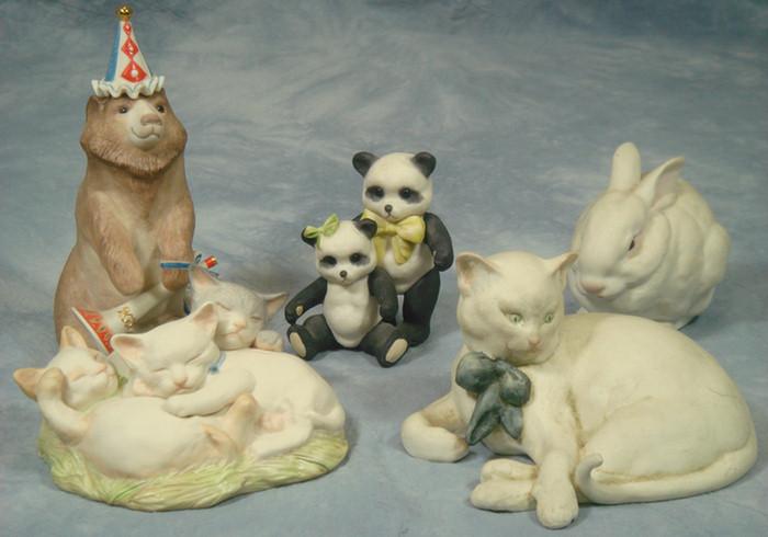 Appraisal: bisque Cybis animal figures rabbit cat pandas clown bear with