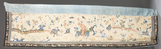 Appraisal: Embroidered Silk on Silk Chinese Banner H x W