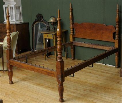 Appraisal: Federal Maple Tall-Post Bedstead x in