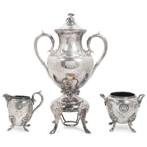 Appraisal: An American Silverplate Three-Piece Tea Service ROGERS SILVERPLATE CO NEW