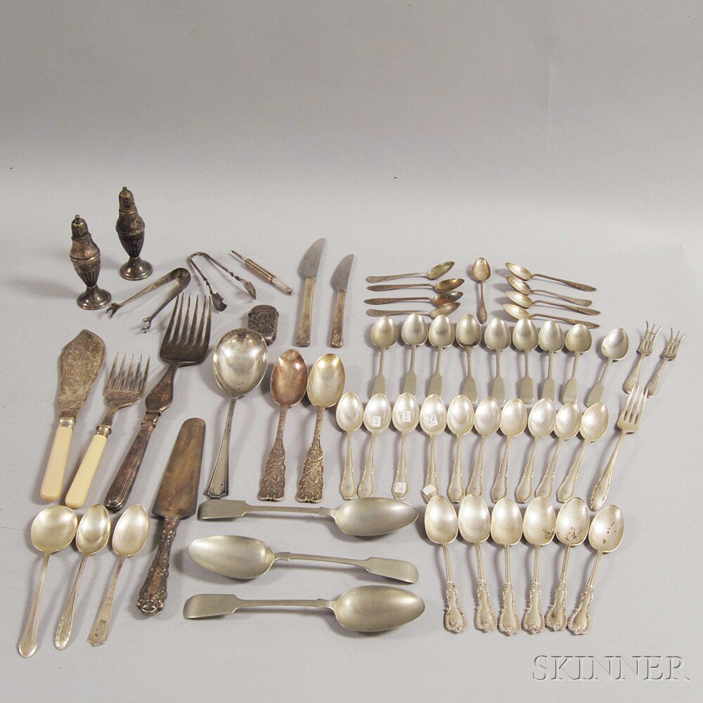 Appraisal: Assorted Group of Sterling Silver and Silver-plated Flatware including a