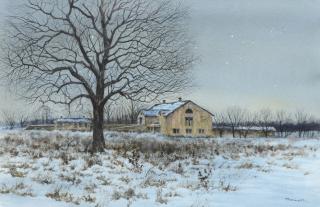 Appraisal: Paul Scarborough American PA - watercolor Blue Ball Barn x