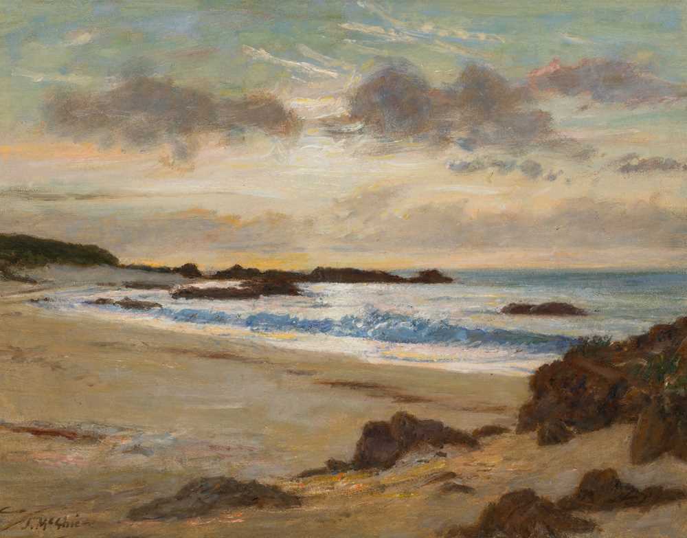 Appraisal: JOHN MCGHIE SCOTTISH - SUNSET OVER A DESERTED SANDY BEACH