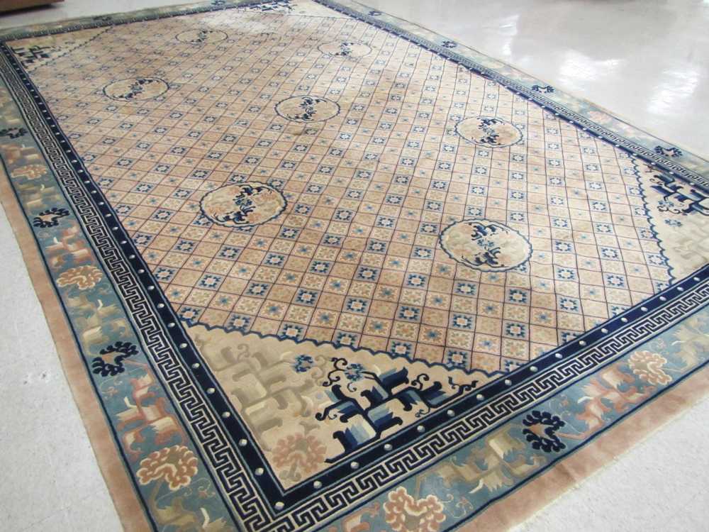 Appraisal: HAND KNOTTED CHINESE CARPET traditional Peking design ' x '