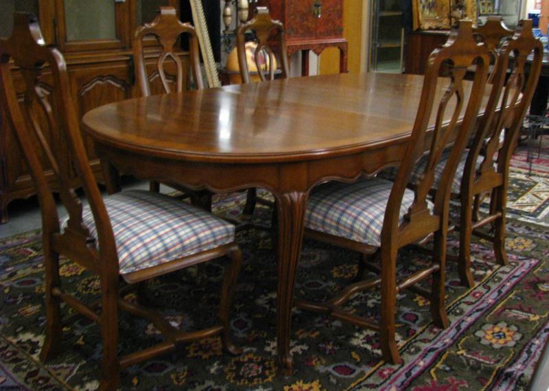 Appraisal: John Widdicomb French Style Dining Table and Six Chairs