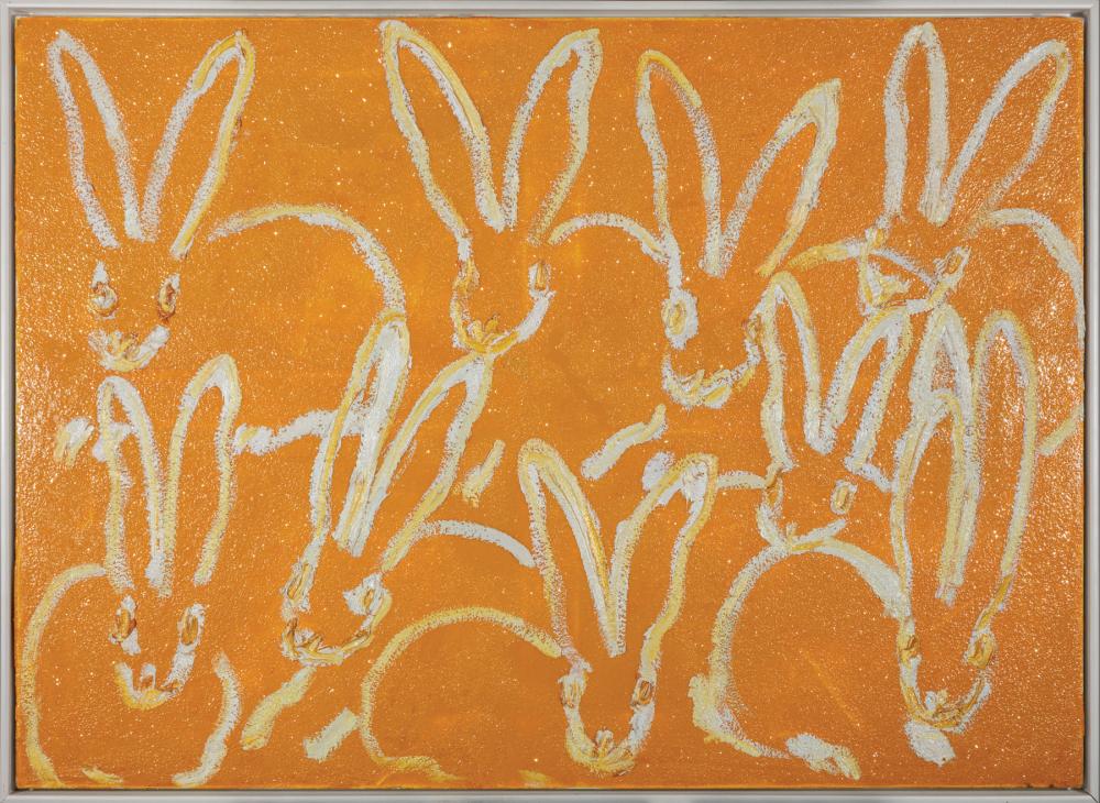 Appraisal: Hunt Slonem American Louisiana b Untitled Citrus Bunnies oil and