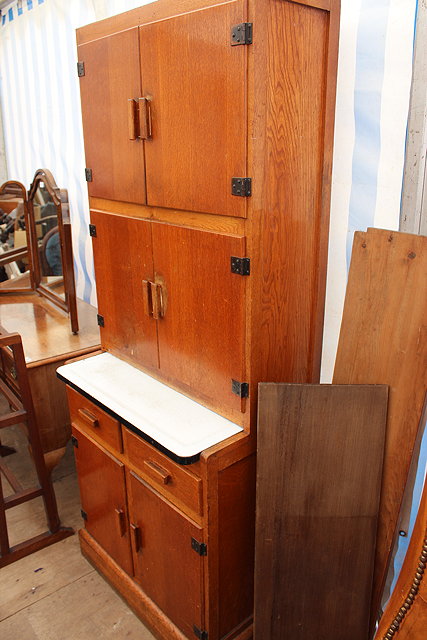 Appraisal: A MID TH CENTURY OAK PANTRY CUPBOARD with two pairs