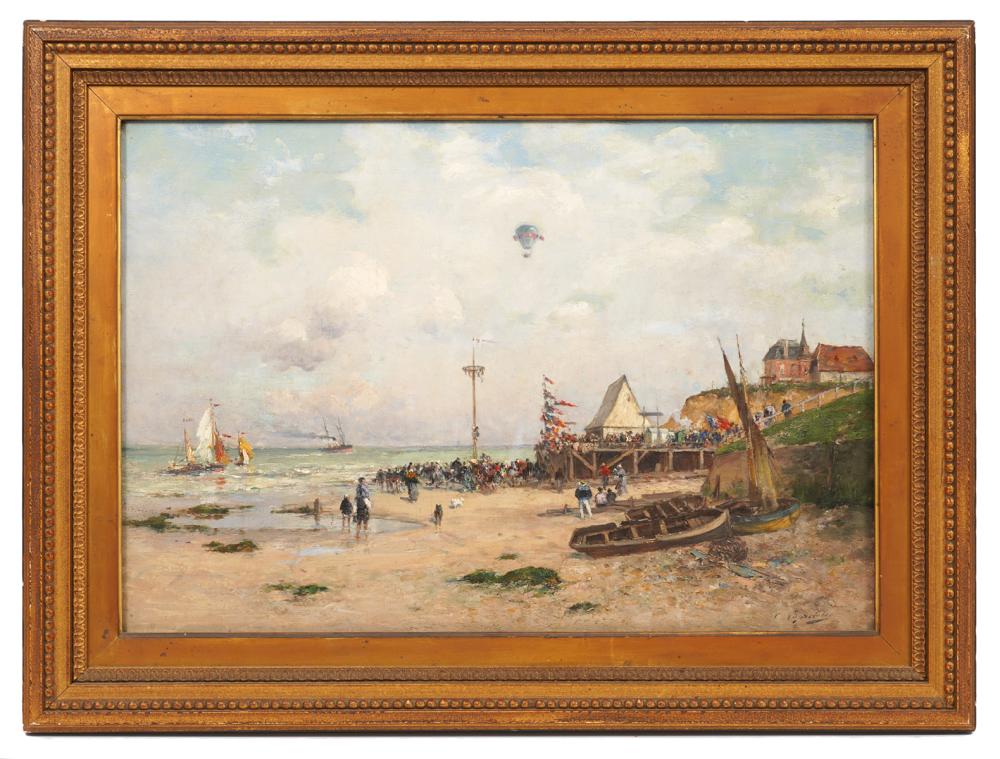 Appraisal: CHARLES LAPOSTOLET 'FRENCH COAST' OIL PAINTINGCharles Lapostolet French - French