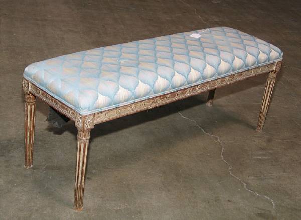 Appraisal: A Louis XVI painted banquette last quarter th century height