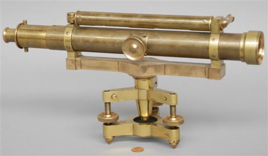 Appraisal: TELESCOPE A th C cased brass telescope L closed