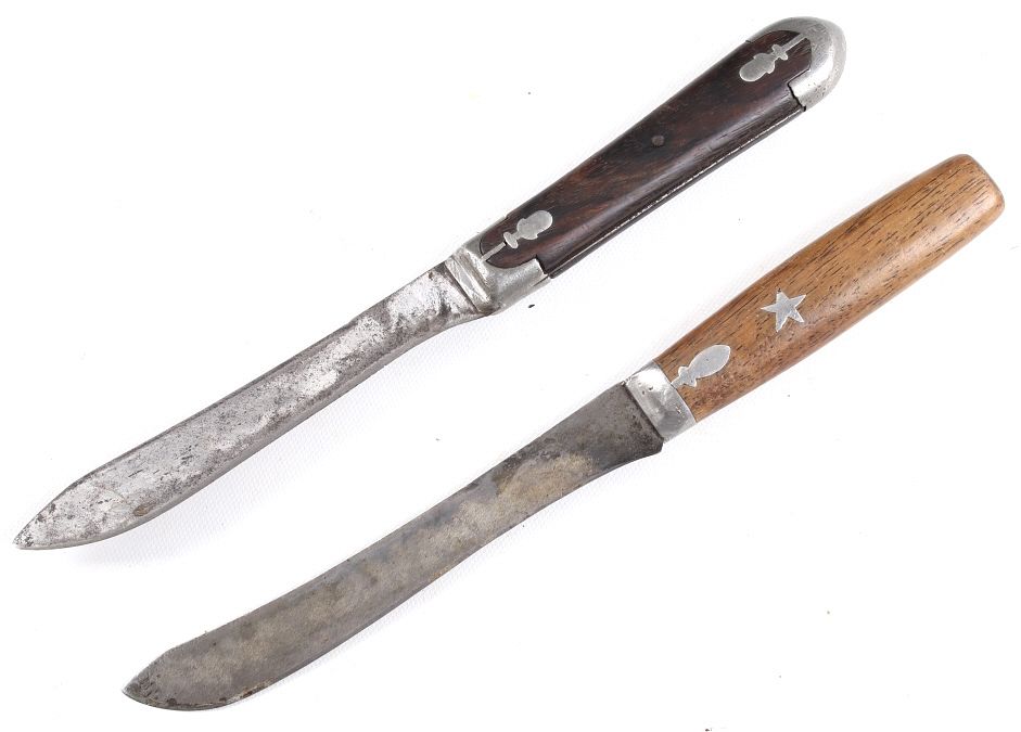 Appraisal: Pewter Inlaid Trade Knives Circa th Century For your consideration