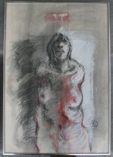 Appraisal: RAMPOLLA Frank American th C Pastel Nude Study '' x