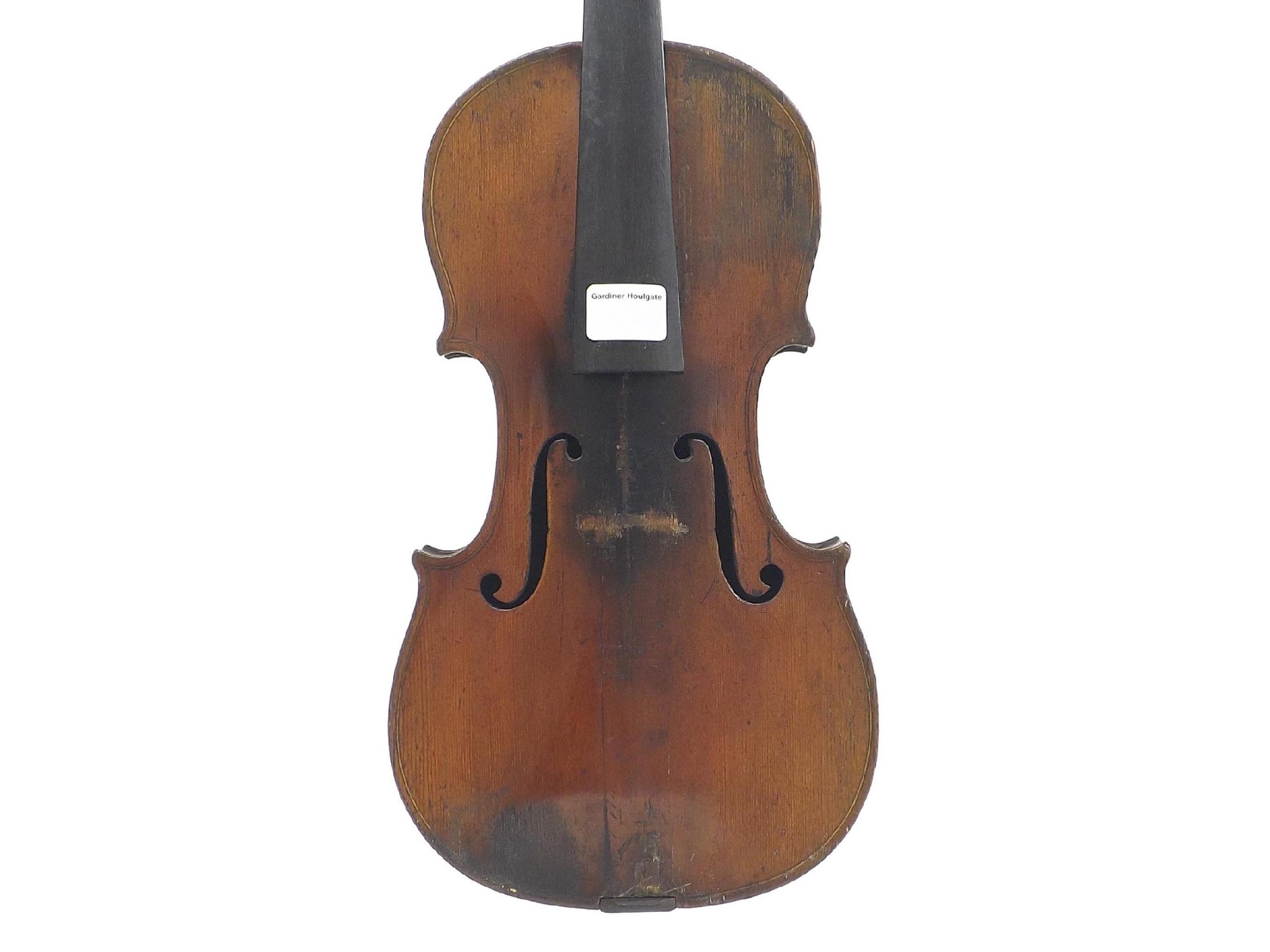 Appraisal: Violin of the Furber School with geometric diamond purfled inlay